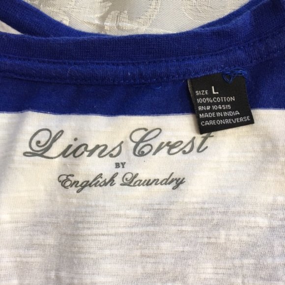 NWOT - English Laundry, Men, Crewneck T-shirt, Short Sleeve, White/Blue, size L - Picture 8 of 11